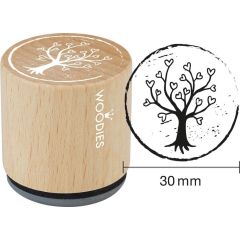 Woodies Stamp - Tree with hearts