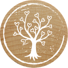 Woodies Stamp - Tree with hearts
