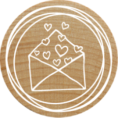 Woodies Stamp - Envelope with hearts
