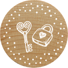 Woodies Stamp - Lock and key