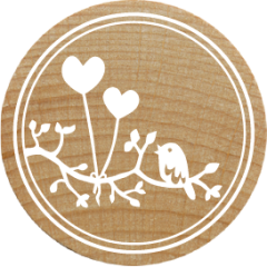 Woodies Stamp - Heart balloon