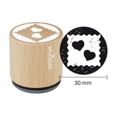 Woodies Rubber Stamp - Hearts
