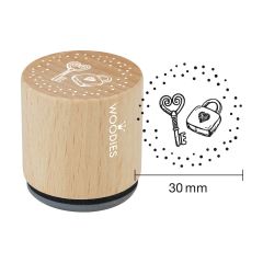 Woodies Rubber Stamp - Lock and key