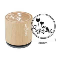 Woodies Rubber Stamp - Heart balloon