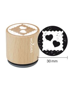 Woodies Rubber Stamp - Hearts