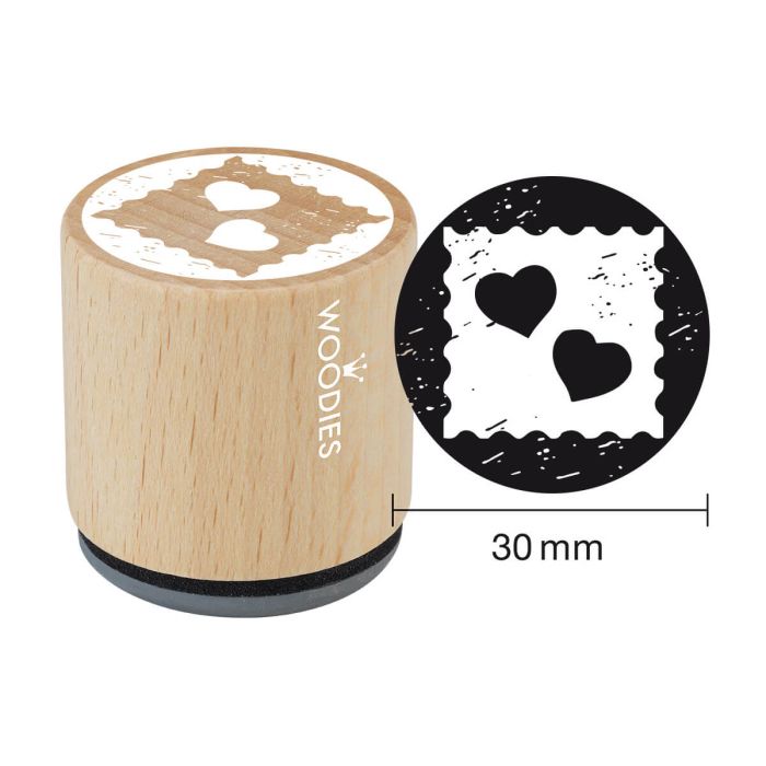 Woodies Rubber Stamp - Hearts
