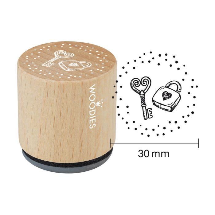 Woodies Rubber Stamp - Lock and key