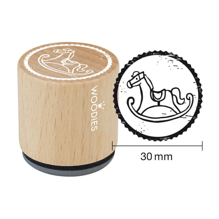 Woodies Rubber Stamp - Rocking horse