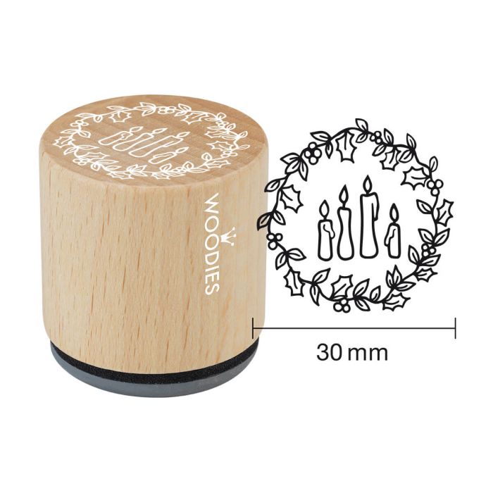 Woodies Rubber Stamp - 4 candles